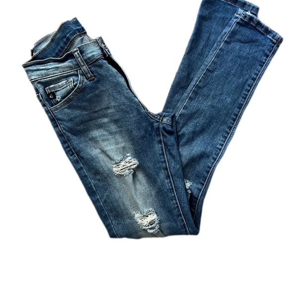 Kancan Estilo Size 3 waist 25 26, stretch skinny distressed midrise jeans. VGUC - Picture 10 of 12